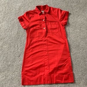 Red (slightly orange) shift style dress. EUC!